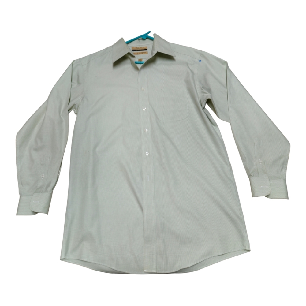 Roundtree and Yorke Mens Size 16 Dress Shirt Button Up Collared Gold Label